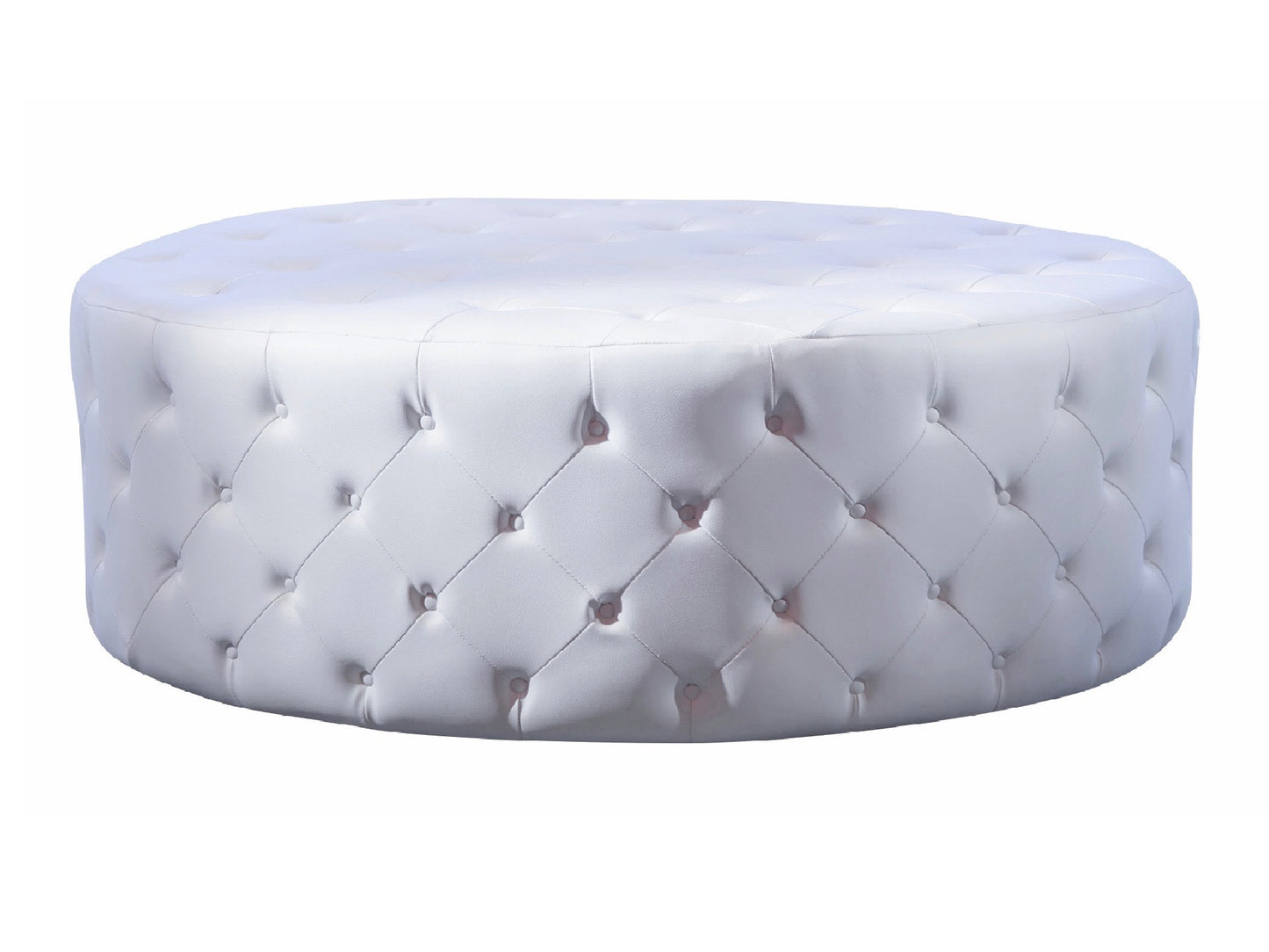 LENOX ROUND OTTOMAN - WHITE
