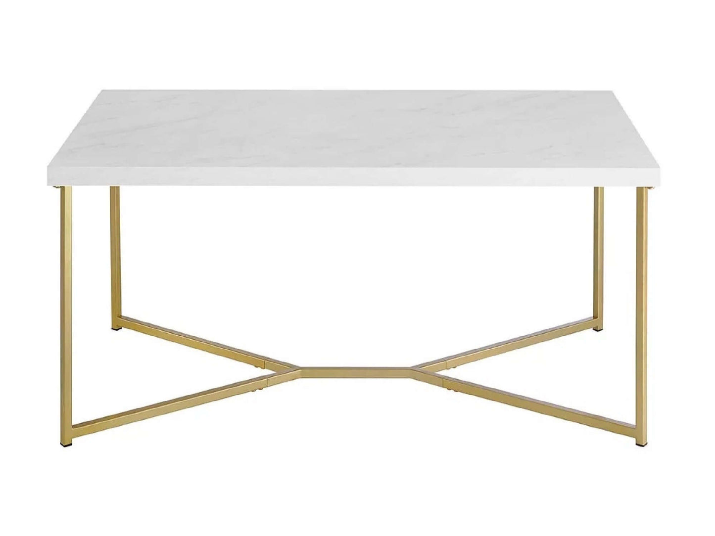 POMPEII COFFEE TABLE - H 18" / W 42" / D 22" LLL's Pompeii Coffee Table is a faux marble rectangular coffee table with angular gold base. This stylish coffee table adds color and visual interest to any event venue.