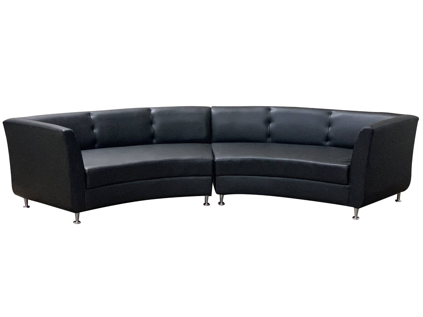 LUXURY 2PC CURVED SOFA - BLACK