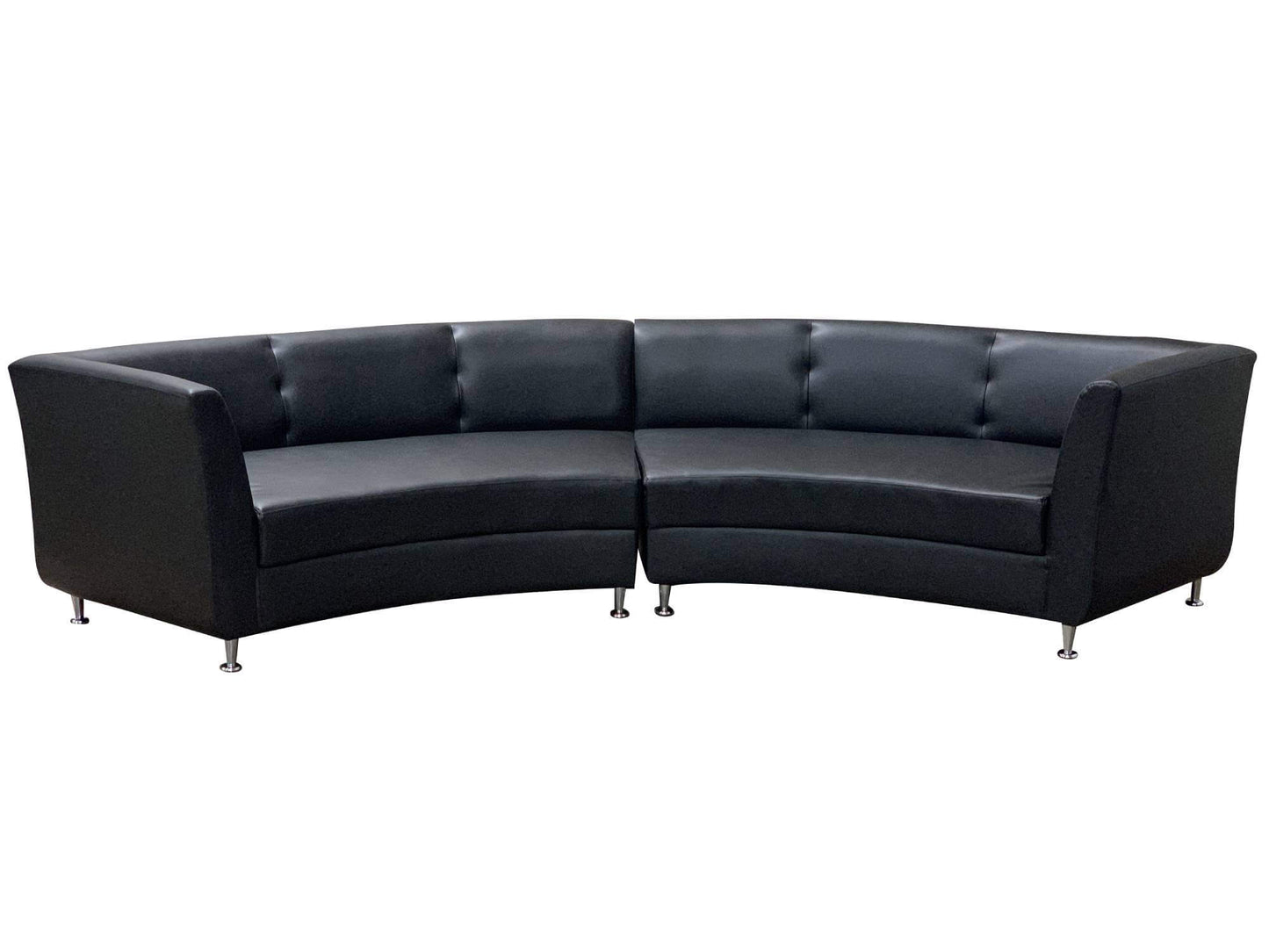 LUXURY 2PC CURVED SOFA - BLACK