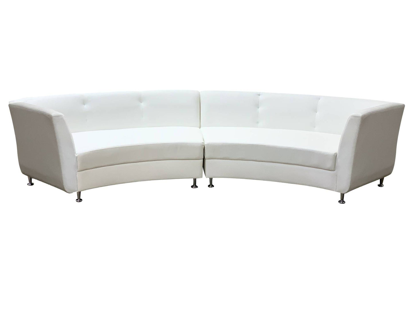 LUXURY 2PC CURVED SOFA - WHITE