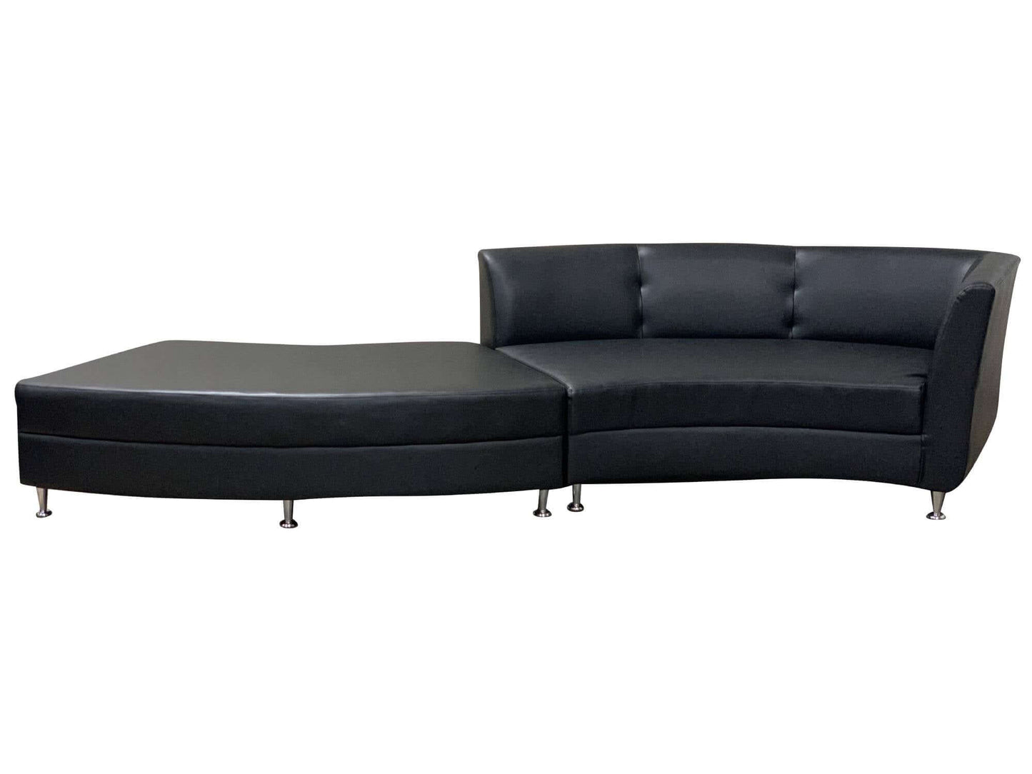 LUXURY 2PC SERPENTINE SOFA - BLACK