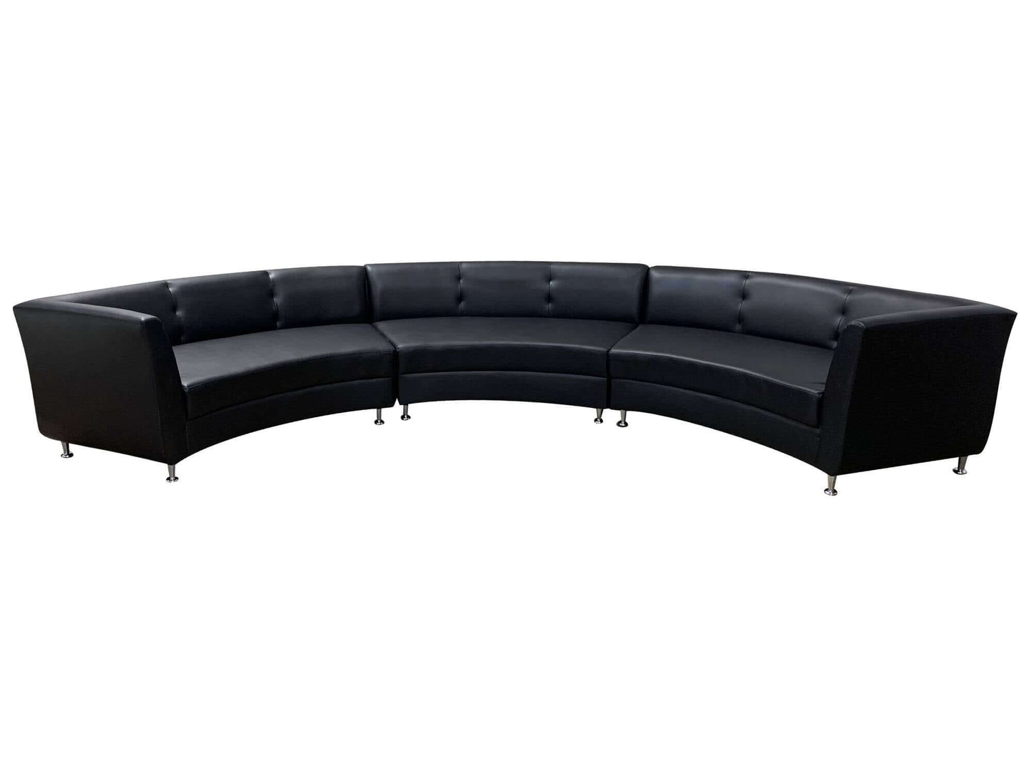 LUXURY 3PC CURVED SOFA - BLACK