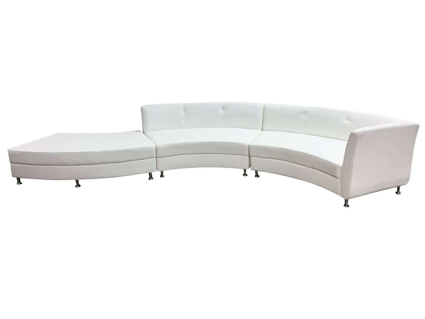 LUXURY 3PC SERPENTINE SOFA - WHITE
