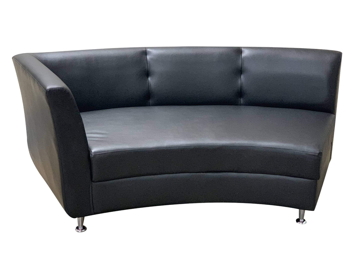 LUXURY RIGHT ARM SOFA SECTION - BLACK - H 30" / W 77" / D 34" / D(seat) 24" LLL's Luxury Right Arm Sofa Section in Black is a curved modern leather sofa section with a defined right arm. This piece can be paired with other luxury sofa sections to create a