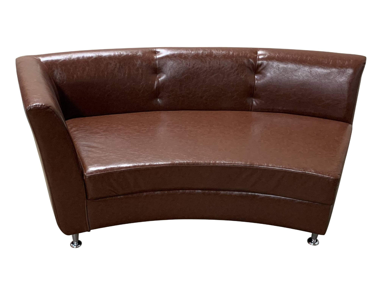 LUXURY RIGHT ARM SOFA SECTION - BROWN - H 30" / W 77" / D 34" / D(seat) 24" LLL's Luxury Right Arm Sofa Section in Brown is a curved modern leather sofa section with a defined right arm. This piece can be paired with other luxury sofa sections to create a