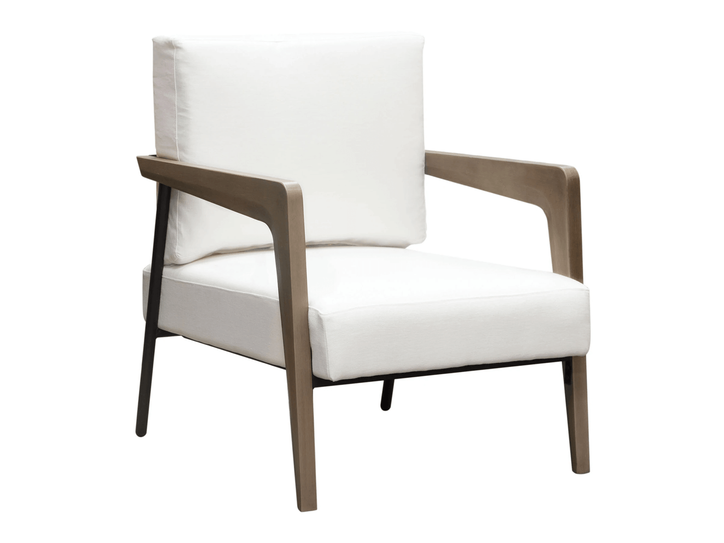 MAGNOLIA ARMCHAIR - WHITE - H 34" / W 26" / D 33" LLL's Magnolia Armchair blends modern style and superior comfort. With its roomy seat and cozy, white upholstery, this armchair will provide a pleasant, relaxing space for anyone to unwind. Its sturdy desi