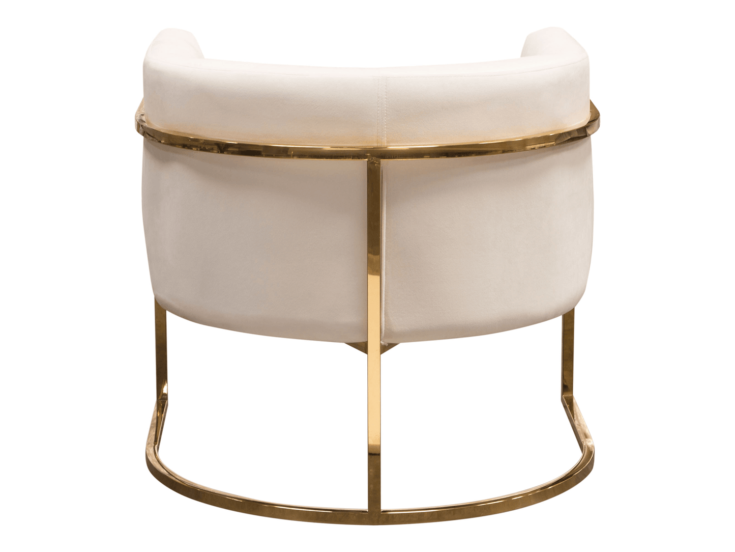 MERIDIAN ARMCHAIR - CREAM - H 28" / W 31" / D 28" LLL's Meridian Armchair in cream is a velvet armchair with subtle channel tufting. The gold accents of this chair are confidently pronounced from every angle. This elegant armchair pairs perfectly with our