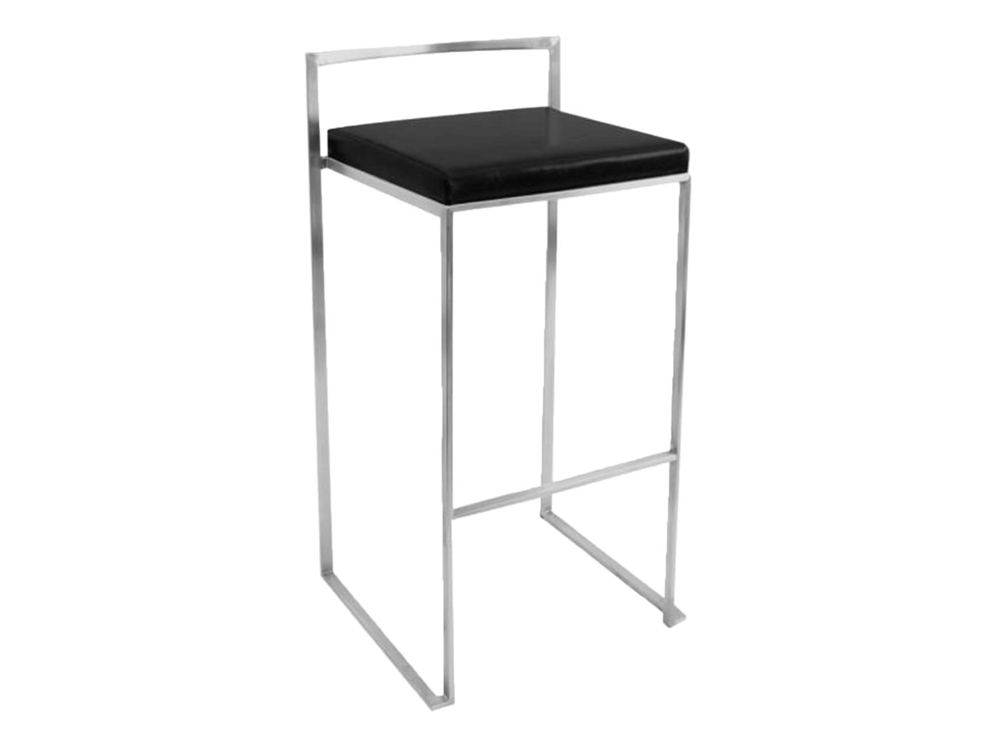 METRO BARSTOOL - BLACK - H 34" / W 17" / D 17.5" The Metro barstool in black makes a statement. This barstool sports a minimalistic design that packs a design punch. The chic sharp lines provide structure and interest while the overall simplicity creates
