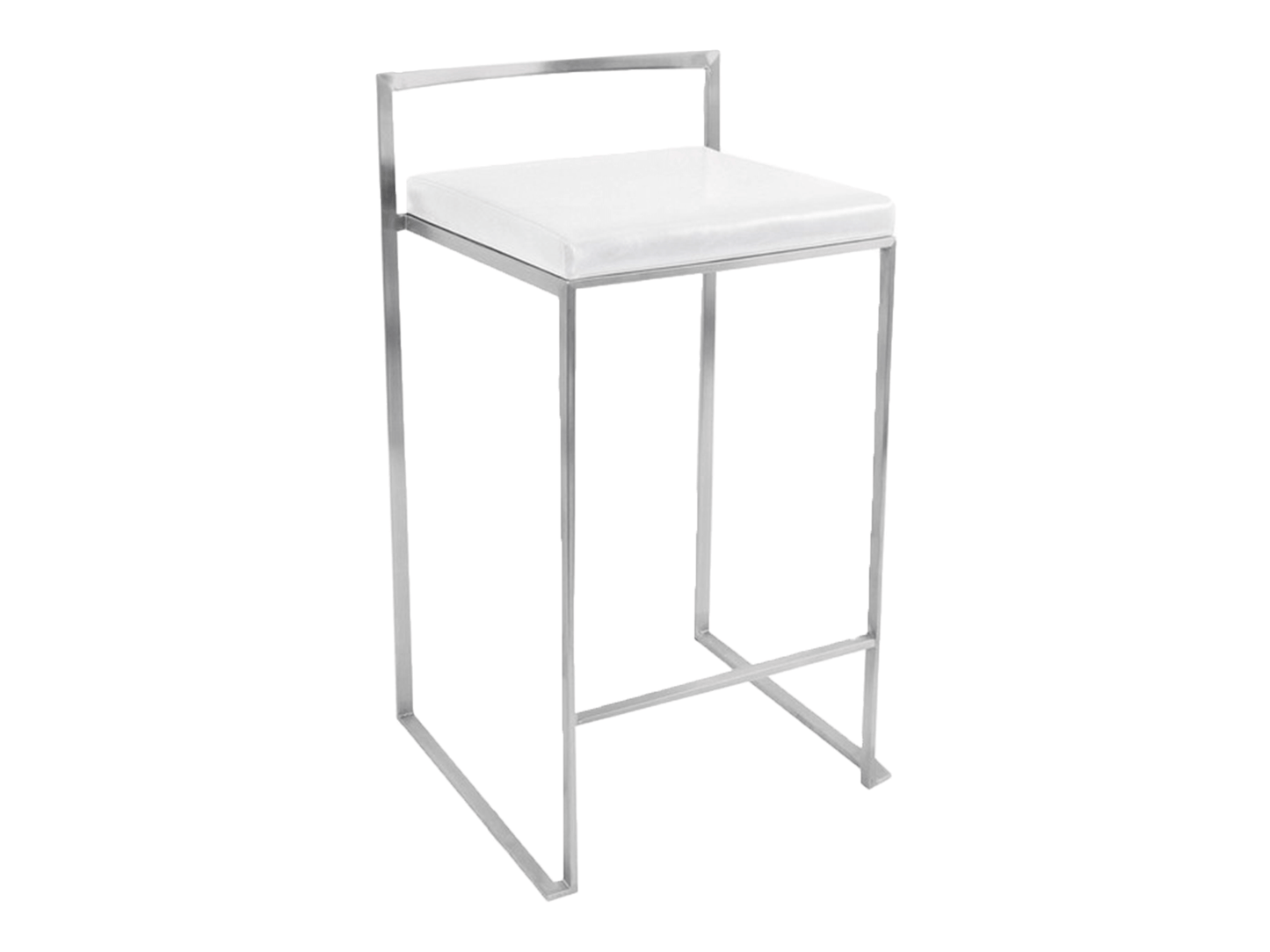 METRO BARSTOOL - WHITE - H 34" / W 17" / D 17.5" The Metro barstool in white makes a statement. This barstool sports a minimalistic design that packs a design punch. The chic sharp lines provide structure and interest while the overall simplicity creates