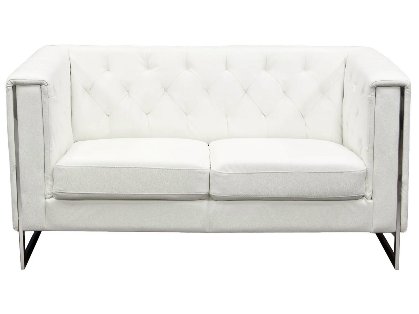 METRO CHROME LOVESEAT - WHITE
