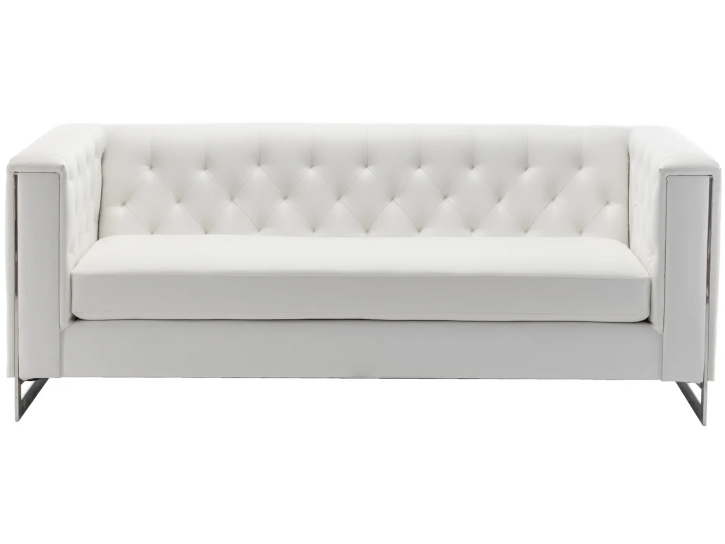 METRO CHROME SOFA - WHITE