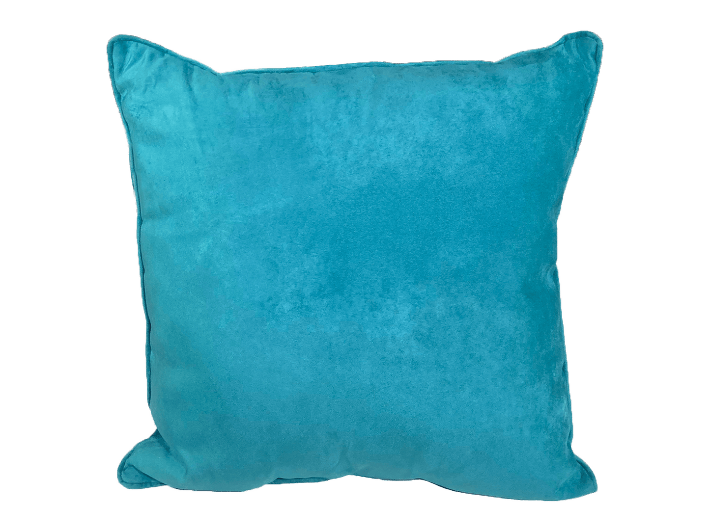 MICROSUEDE PILLOW - AQUA - H 18" / W 18" LLL's Microsuede Pillow in Aqua is a square soft microsuede pillow designed to add blue-green color accents to your event decor.