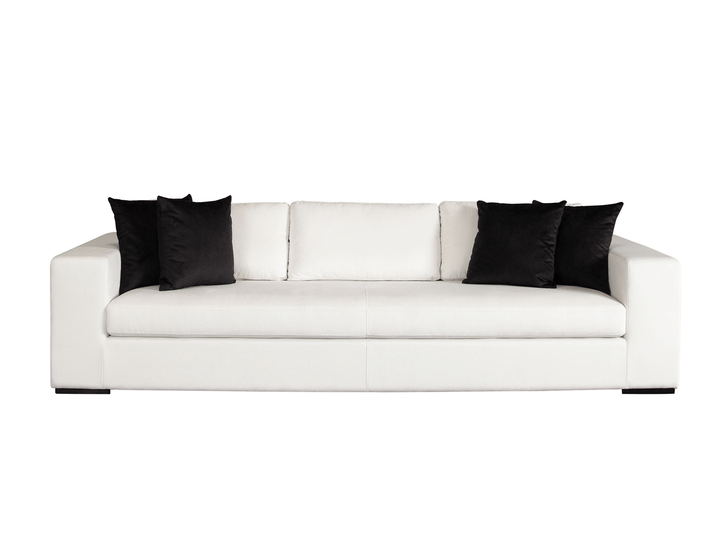 MIDTOWN SOFA - H 32" / W 110" / D 40" LLL's Midtown Sofa is the perfect choice for any room. Its soft cushioning ensures comfort, while its sleek white exterior adds modern style. Its three-seat design provides plenty of seating for any event.
