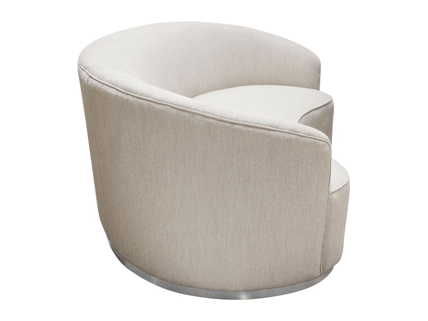ONYX SOFA - SAND - H 30" / W 98" / D 41" LLL’s Onyx Sofa in Sand is a chic, contemporary sofa that gives a nod to old Hollywood glam. Its soft neutral color with silver accents makes this sofa perfect for being the focal point of an event design or mixing