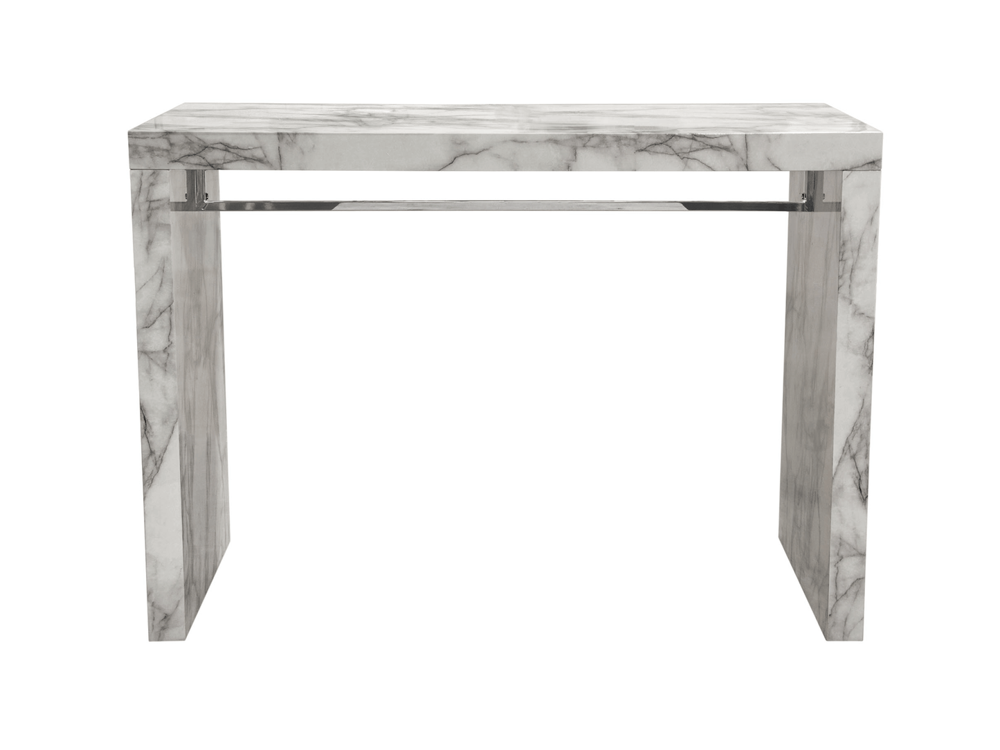 PARIS COMMUNAL TABLE - H 42" / W 59" / D 28" LLL's stylish addition to any space, the Paris Communal Table features a sleek marble top and is designed as a communal table, perfect for larger groups and events. With its durable construction and timeless go