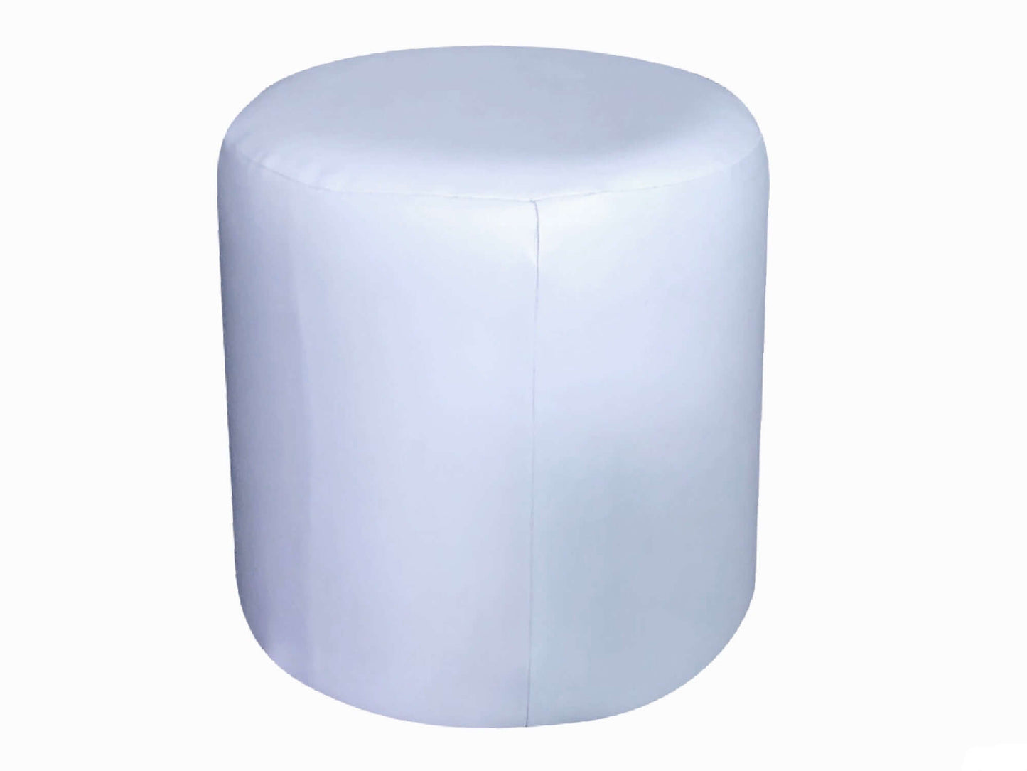 CLUB PETITE OTTOMAN - WHITE - H 18" / 18" Diameter The Club Petite ottoman is a traditional smooth round leather ottoman. Add this ottoman to your event design for a polished look in your venue of choice. The Club Petite ottoman in white pairs seamlessly