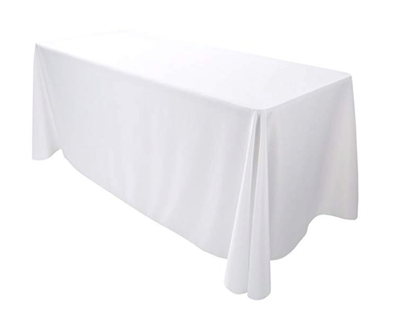 RECTANGULAR POLY LINEN | 90” x 132” - WHITE