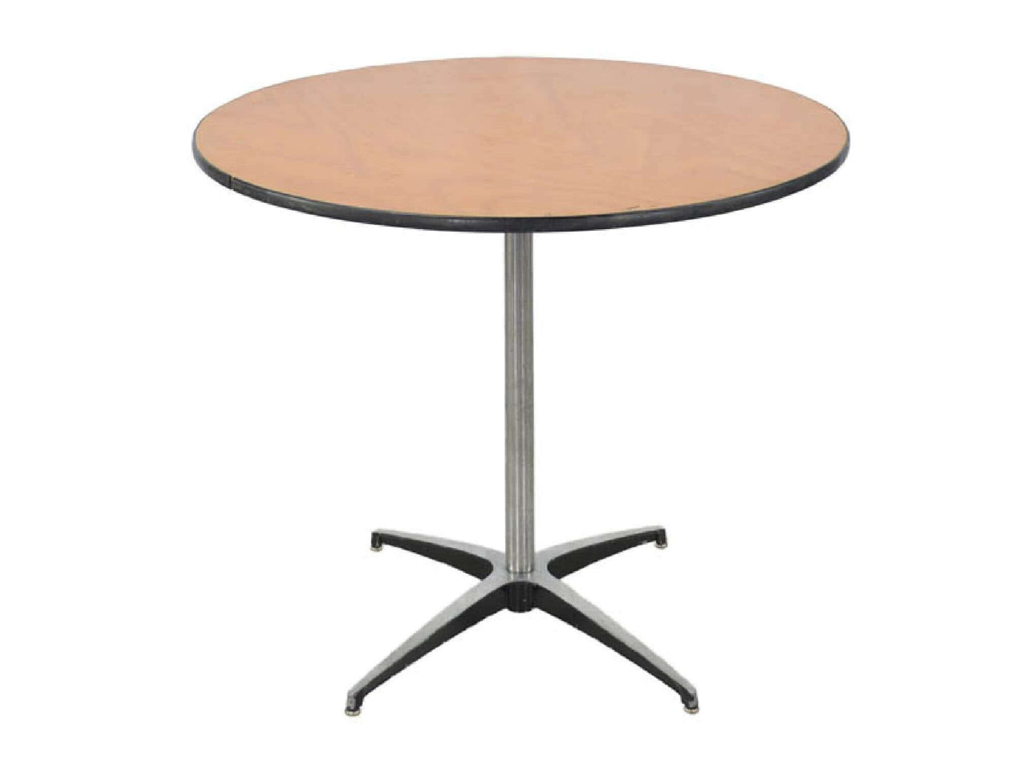 ROUND COCKTAIL/LOWBOY TABLE | 36" - H 30" / 36" Diameter LLL's 36" Round Lowboy is a natural wood table top with pole and base. This is a standard cocktail height table and is ideal for social gatherings that will include light fare and cocktails with sea