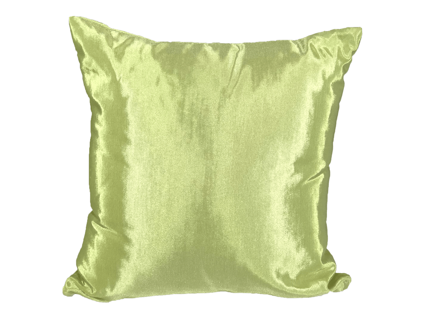 SATIN PILLOW - LIME - H 18" / W 18" LLL's Satin Pillow in Lime is a square satin pillow designed to add bright tropical green color accents and texture to your event decor.