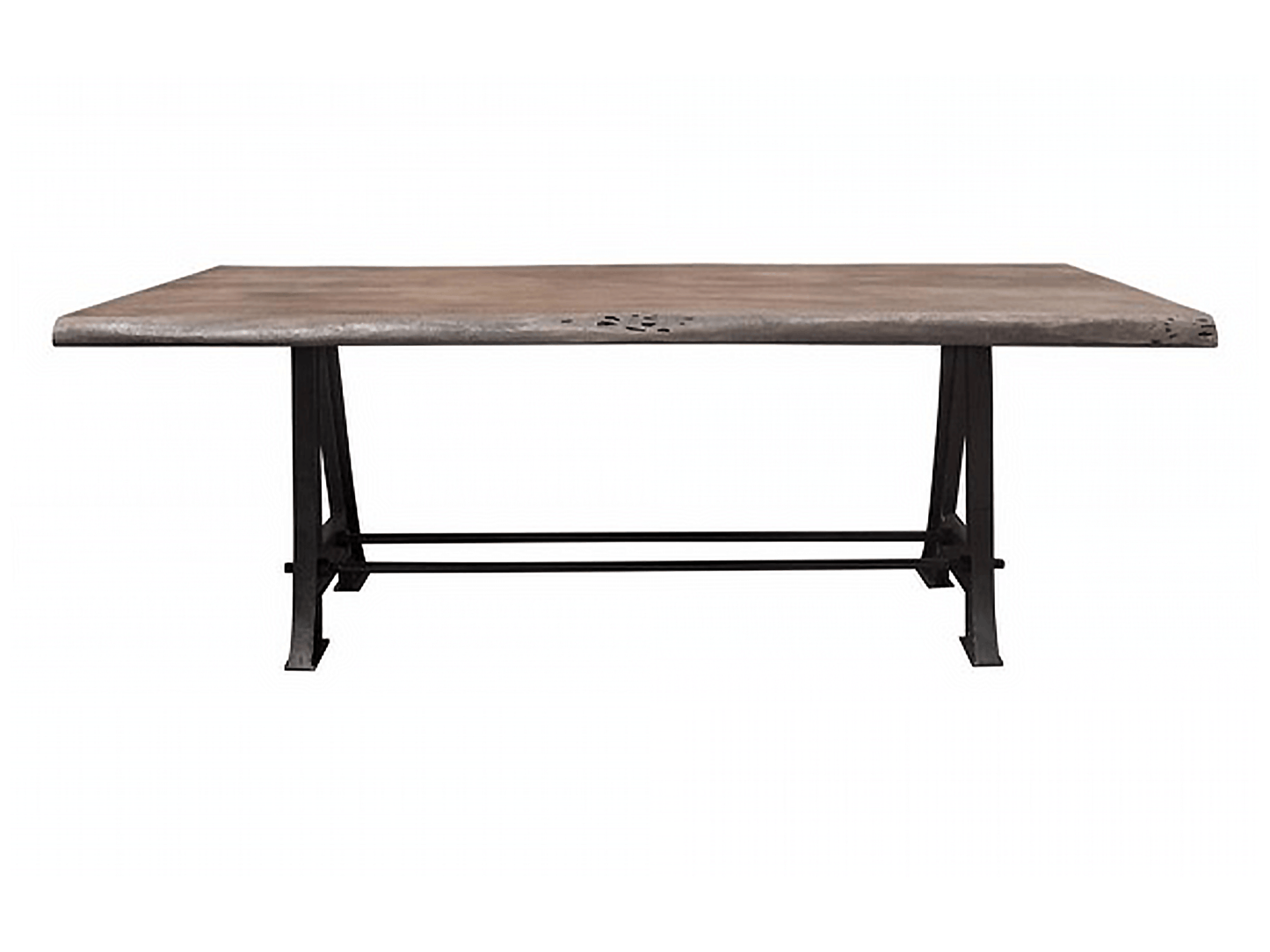 BROOKLYN FARM TABLE - H 30" / W 87" / D 39" LLL’s Brooklyn Farm Table is inspired from the turn of the century factory setting. Constructed of a beautiful wooden top with heavy cast iron metal A-frame legs. The industrial look of this table will create a