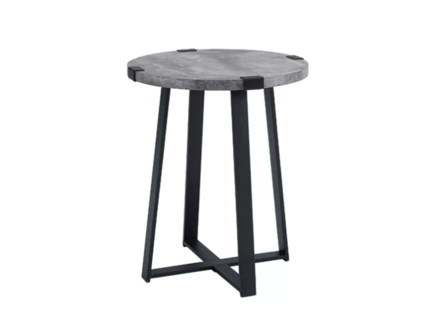 SEATTLE ACCENT TABLE - H 22" / 18" Diameter LLL's Seattle Accent Table is an industrial style end table with textured laminate top that resembles concrete. This table is contemporary rustic dream. The rich grey color adds depth, dimension and edgy grit to
