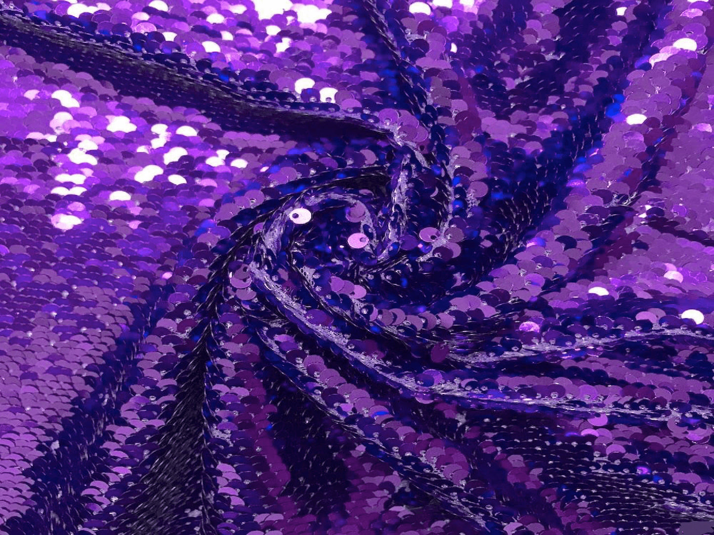 SEQUIN DRAPE - PURPLE - H 14' / W 96" LLL's Sequin Drape in purple is perfect for adding glamorous sparkle to any event. Made with shimmering sequins, it will create a show-stopping look to any decor. Perfect for a special occasion.