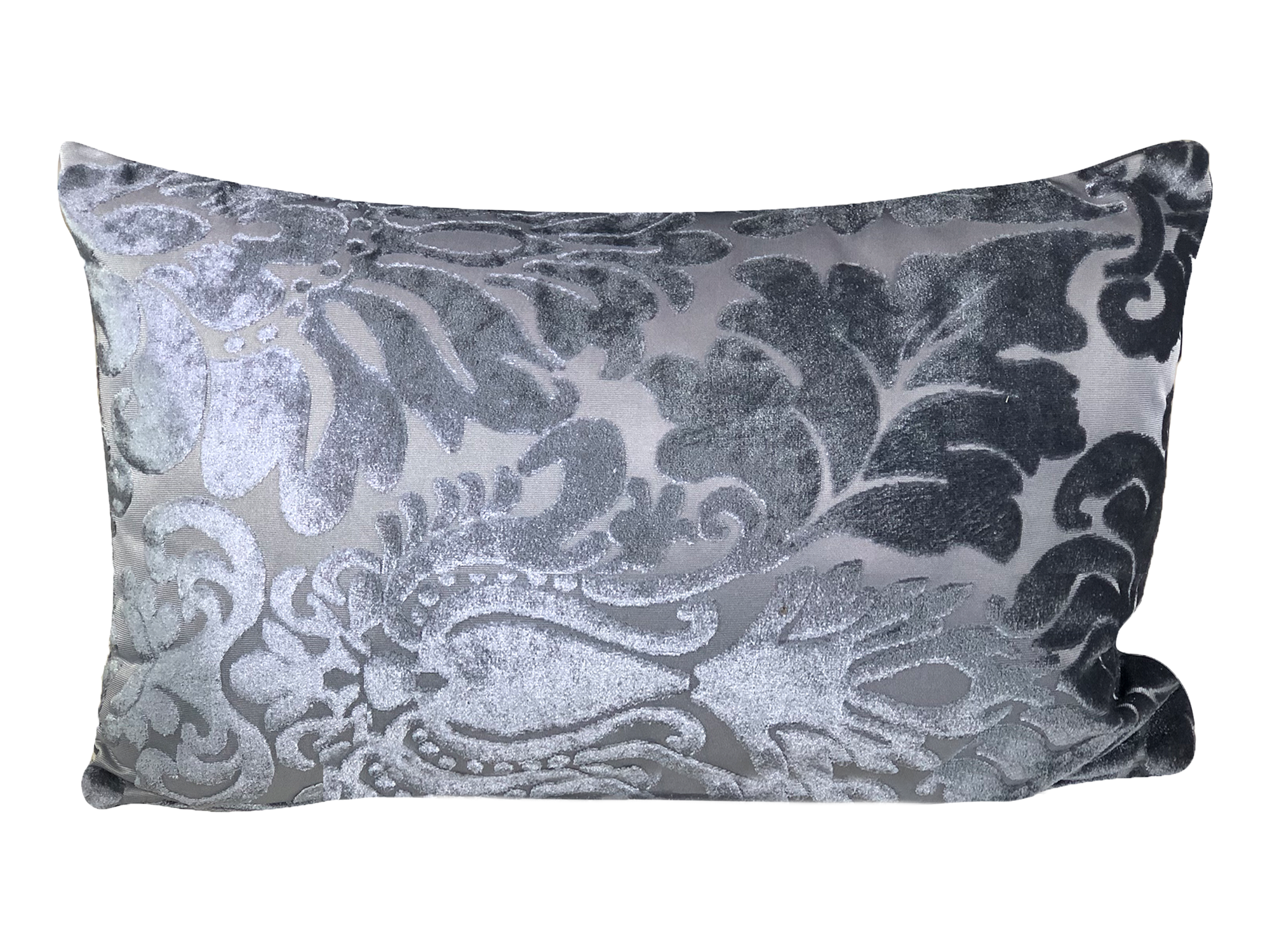 TEXTURED EMBOSSED PILLOW - GREY ON GREY