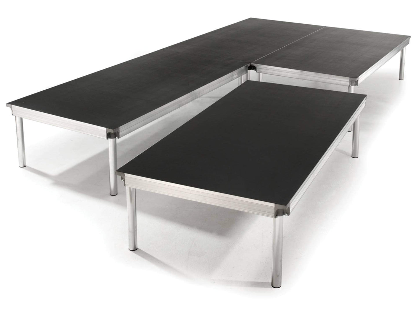 WENGER STAGE | 4' x 8' - D 4' / W 8' LLL's Wenger staging is versatile, modular, and can be combined with the other pieces to create custom configurations for your event. The Wenger Stage | 4' x 8' can be used as a full stand alone stage or combined with