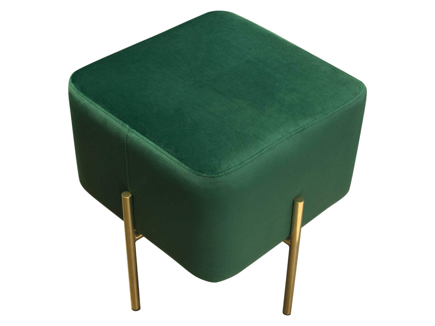 WHISPER PETITE SQUARE OTTOMAN - EMERALD - H 18" / W 18" / D 18" LLL's Whisper Petite Square Ottoman in Emerald is a velvet square cushion ottoman on a gold base. This ottoman is small is size but mighty in style. This furniture accent is cool and modern w