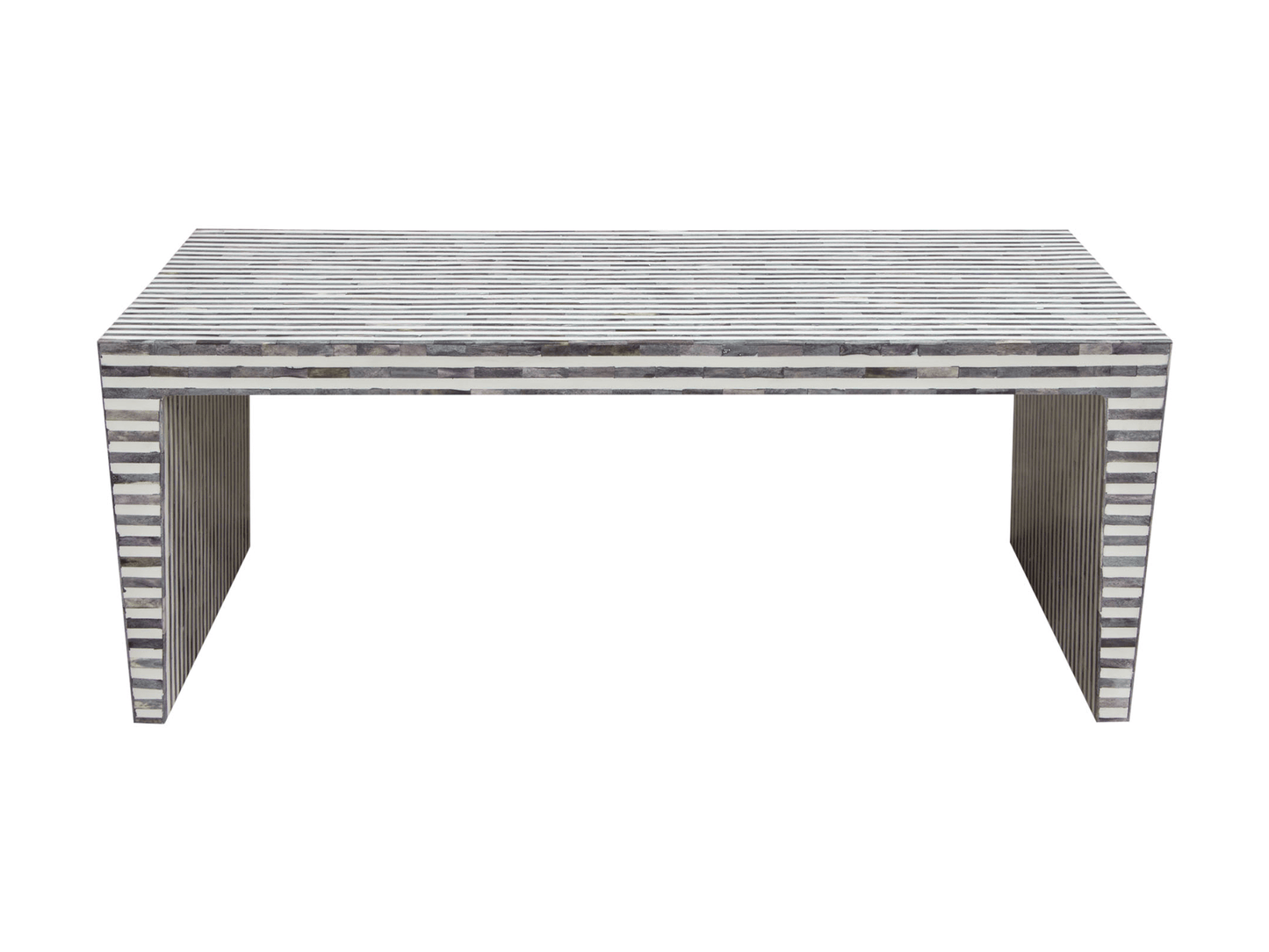ZARA COFFEE TABLE - H 18" / W 48" / D 24" The LLL Zara Coffee Table brings a globally inspired touch to your events. This table features a clean wooden inlay geometric design that adds sophisticated grace to any sofa or chair. Pair this with LLL's Onyx S