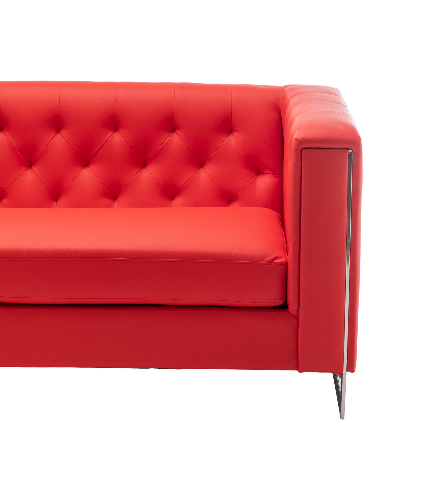 METRO CHROME SOFA - RED