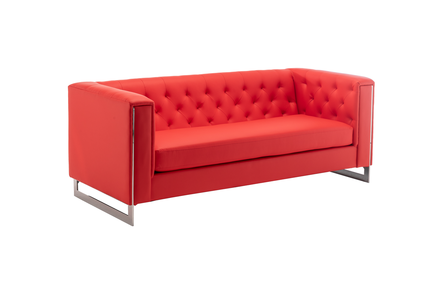 METRO CHROME SOFA - RED
