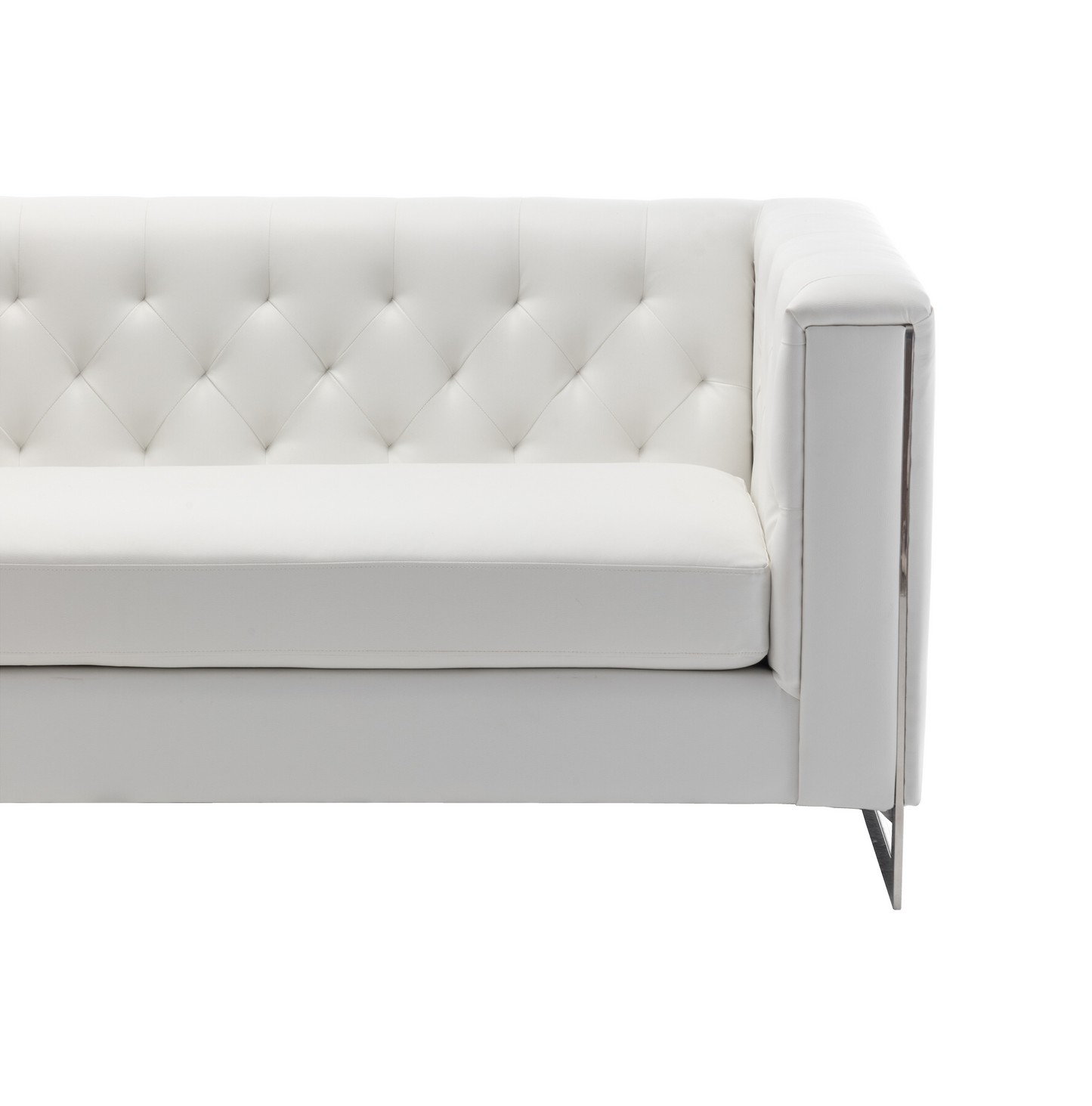 METRO CHROME SOFA - WHITE