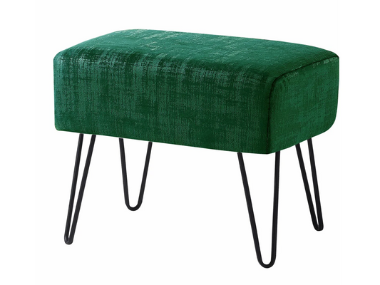 ZOE VELVET OTTOMAN - EMERALD