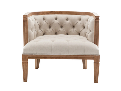 PIEDMONT ARMCHAIR - IVORY W/ OAK WOOD