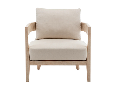 BROOKHAVEN ARMCHAIR - IVORY W/ NATURAL WOOD