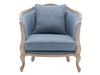 FITZGERALD ARMCHAIR - DUSTY BLUE LINEN W/ NATURAL WOOD