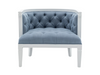 PIEDMONT ARMCHAIR - DUSTY BLUE LINEN W/ WHITE WOOD