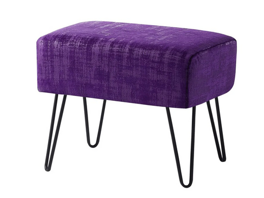 ZOE VELVET OTTOMAN - VIOLET