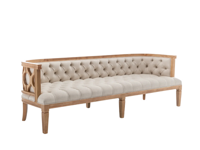 PIEDMONT SOFA - IVORY W/ OAK WOOD