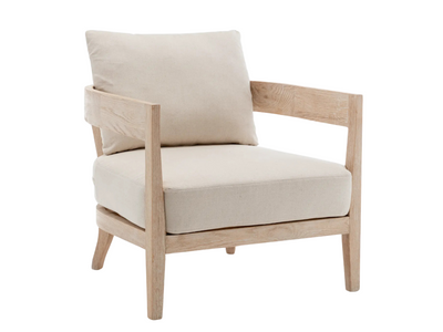 BROOKHAVEN ARMCHAIR - IVORY W/ NATURAL WOOD