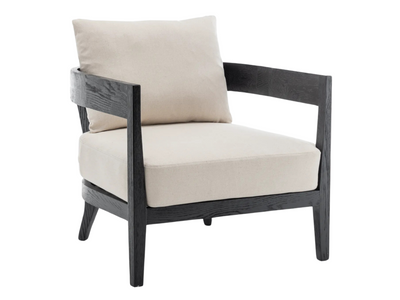 BROOKHAVEN ARMCHAIR - IVORY W/ BLACK WOOD