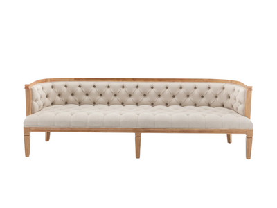 PIEDMONT SOFA - IVORY W/ OAK WOOD