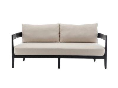 BROOKHAVEN SOFA - IVORY W/ BLACK WOOD