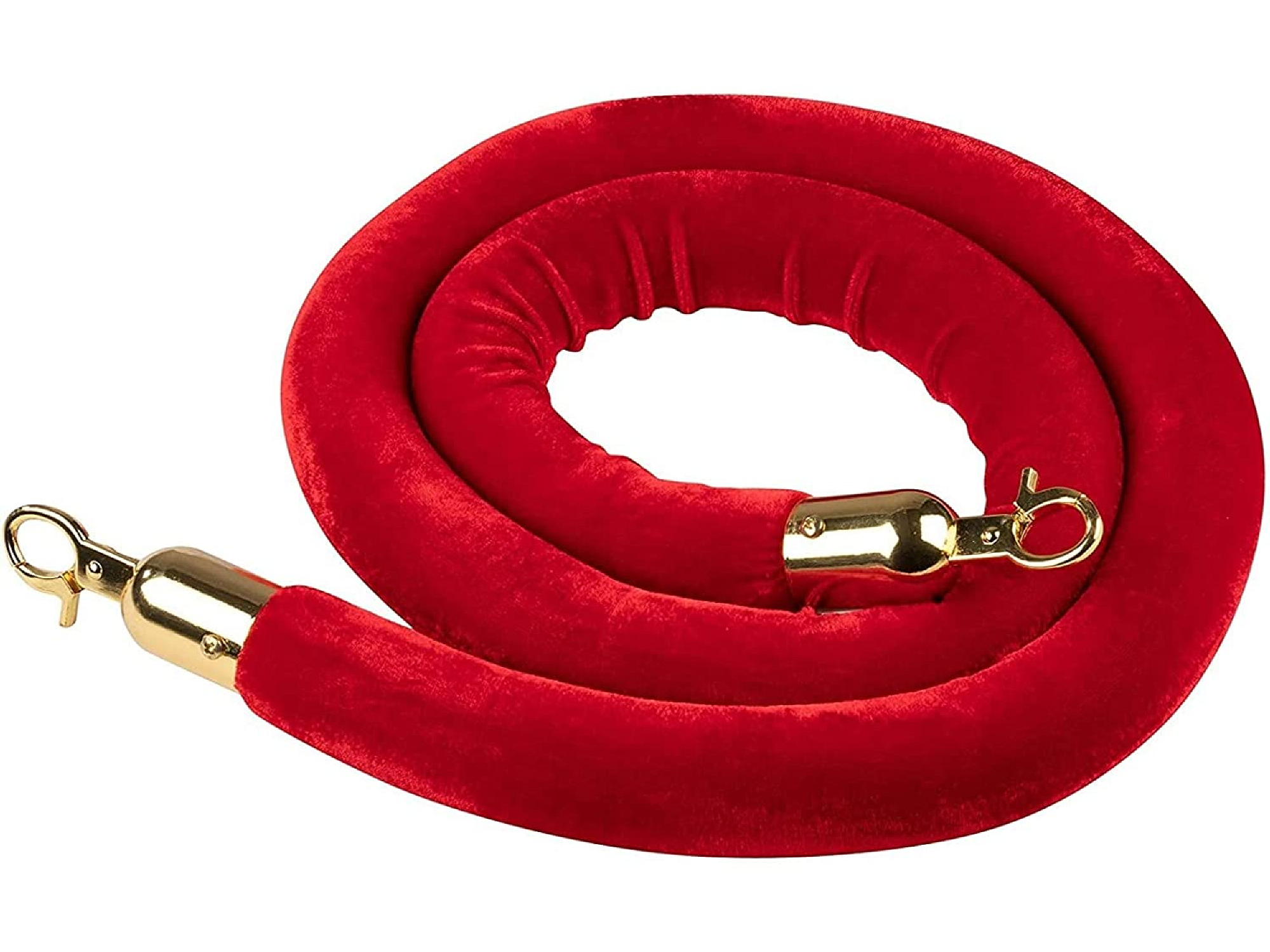 VELVET ROPE w/ GOLD CLASP - RED | 5FT - LLL Event Rentals