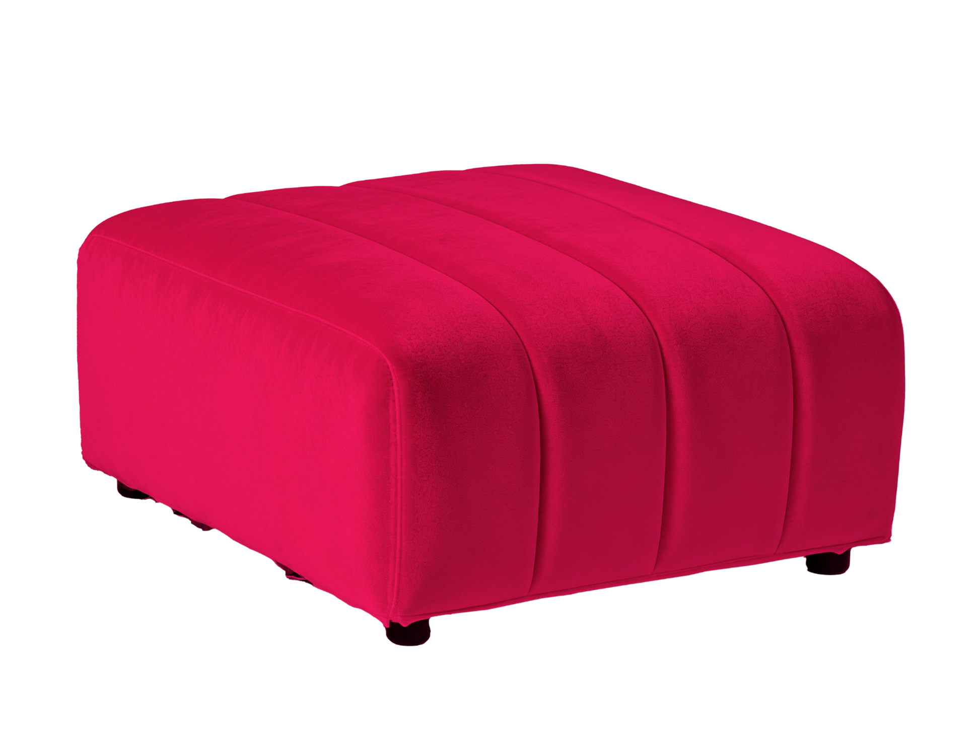 ARC OTTOMAN - RED - H 16.9" / W 31.5" / D 37" LLL's Arc Ottoman represents a versatile modular component designed for any event configurations. Constructed with high-quality performance fabric and black wooden legs provide structural stability while maint