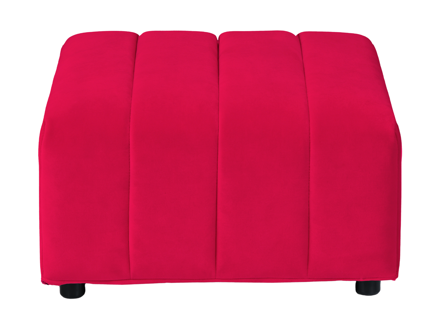 ARC OTTOMAN - RED - H 16.9" / W 31.5" / D 37" LLL's Arc Ottoman represents a versatile modular component designed for any event configurations. Constructed with high-quality performance fabric and black wooden legs provide structural stability while maint
