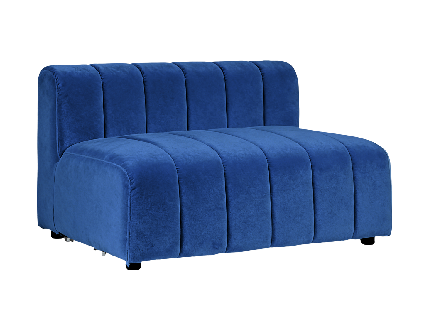 ARC STRAIGHT SOFA SECTION - NAVY - H 27.6" / W 47" / D 37" LLL's Arc Straight Sofa Section represents a versatile modular component designed for any event configurations. Constructed with high-quality performance fabric and black wooden legs provide struc