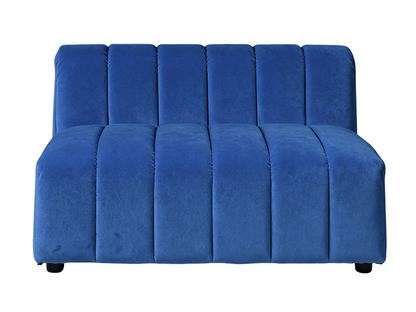 ARC STRAIGHT SOFA SECTION - NAVY - H 27.6" / W 47" / D 37" LLL's Arc Straight Sofa Section represents a versatile modular component designed for any event configurations. Constructed with high-quality performance fabric and black wooden legs provide struc